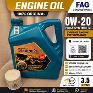 ORIGINAL PERODUA ENGINE OIL 0W-20 FULLY SYNTHETIC 3.5 L + OIL FILTER