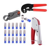 hot sale F-Type Pliers Wire Stripper Coaxial Cable Manual Crimping Tool Set Kit Crimping Tool Cutter