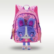 Australia smiggle original children's schoolbag girls pink rabbit shoulder backpack Kawaii 3-7 years old modelling bag 14 inches