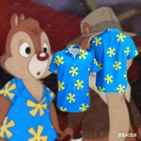 Chip and Dale Cartoon Movie Hawaiian Shirt, Cartoon Hawaiibeach Shirt, Chip N Dale Costume Shirt, Ma