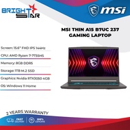 MSI Thin A15 B7UC 237 Gaming Laptop - 15.6" FHD IPS 144Hz/R7-7735HS/8GB DDR5/1TB SSD/RTX3050/Win11/2