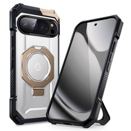 เคสสำหรับ Google Pixel 10 Pro XL กรณีพร้อมขาตั้งด้วงยูนิคอร์นที่จับเข้ากันได้กับ MagSafe เคสแม่เหล็ก