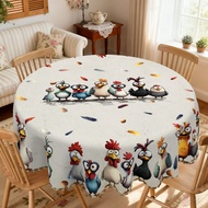 1 Piece of Quirky Chicken Cub Tablecloth in Round and Rectangular Shapes Available in Various Sizes
