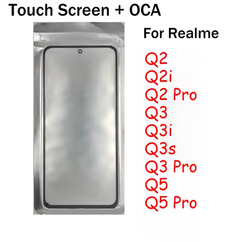 For Realme Q2 Q2i Q3 Q3i Q3s Q5 Pro Touch Screen Glass Lens Panel Outer Front Glass with OCA