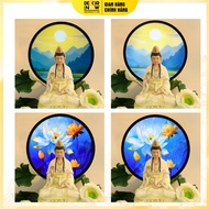 DecorNow TC35 Lotus Altar Lamp Embossed Light Printed Bamboo Painting Used to Decorate Guan Yin Budd