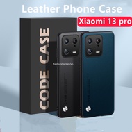 PU Leather Texture Phone Case For Xiaomi 13 pro 13pro Xiaomi13pro Casing Soft TPU Edge Protection Bumper Shockproof Back Cover