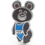 Pin Badge Bear MISHA mascot USSR Olympic Games Moscow 1980