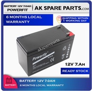 12V7.0 Ah Autogate Battery (12V) (Powerfit S312/7) (General purpose) (Security System Battery / Backup Batter)