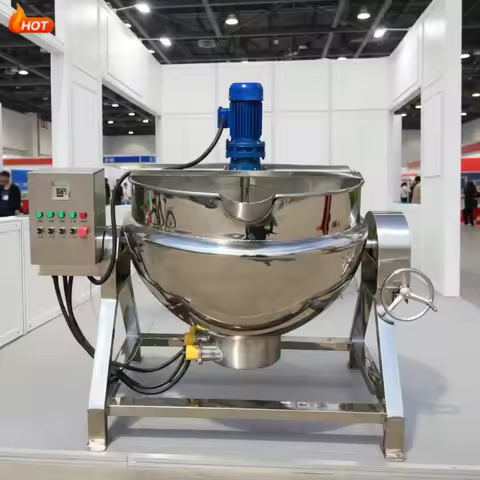 Commercial Jacketed Kettle Gas Electric Steam Heat Fast Heating for Porridge Noodle Soup Bone Broth 