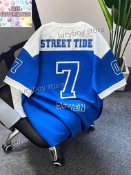 【Sublimation Custom Team Jersey】Mens 3D Number 7 Printed Short Sleeve Jersey Man V Neck Sportwear Br