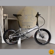 Fnhon Monsoon 22” • 9 Speeds Shimano • Litepro Aero Wheelset Disc Brake • Folding Foldable Foldie Fold Bicycle Bike • 20” inches 451 Battleship Grey • Fnhon Blast Master Gust Tornado Dahon Tern Bifold • Customise My Bicycle •