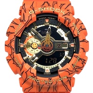 卡西歐 G-SHOCK GA-110JDB-1A4 龍珠Z聯名款腕錶，附LED背光，橘色指針/數位雙顯，錶盤印有孫悟空和四星球圖案，2020年8月在三國丘店發售