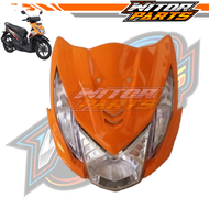 WITOR - Cover Tameng Dasi Depan Honda Beat Fi 2013-2016 Plus Lampu Depan Dan Sein Oren / Tameng Depan Beat Fi 2013 2014 2015 2016 Oren Plus Reflektor Lampu Depan Dan Sen / Full Set Tameng Dasi Body Depan Beat Fi 2013-2016 Oren