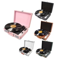 (ZFVI) Vintage Vinyl Record Player Gramophone Phonograph Portable AC100-240V Antique Stereo Record P