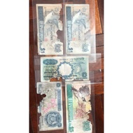 Singapore 1dollar and 5 dollar old notes pm for sale0138398891