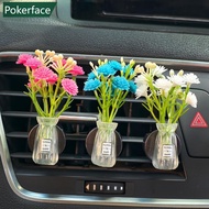 POKERFACE Car Air Vent Perfume Daisy Flower Vase Clip Ornament for Interior Air Outlet Aromatherapy 