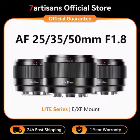 7artisans AF 25mm 35mm 50mm F1.8 APS-C AutoFocus Large Aperture Prime Lens LITE Series for Sony E A7