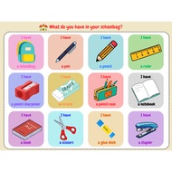 In your schoolbag Topic?, A4 (1 Side) - Learning Tools - Learning English Materials - Jolie Store