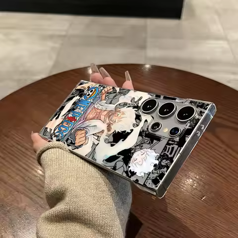 Clear Cover Case for Samsung Galaxy S21 S24 S22 Plus S23 Ultra S25 S20 FE O-One Piece Luffy 5 Gear