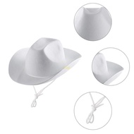 flgo Unisex Retro Cowboy Hat Western Large Brim Hat Hats Fedora Felt Cowboy Jazz Hat