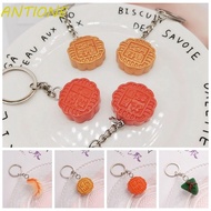 ANTIONE Mid-Autumn Mooncake Bag Pendant, Zongzi Mooncake Mid-Autumn Mooncake Keychain, Chinese Food Model Jewelry Resin Simulation Mooncake Resin Key Ring Friends Gifts