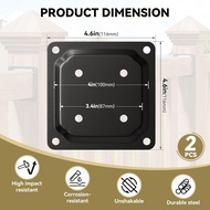 MooXHAI 2 Pcs Wood Post Plate Connector | 4" x 4" Wood Fence Post Anchor Base | Black Deck Porch Rai