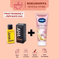 (PAKET BUNDLING) Vaseline Gluta Hya Serum + Mimi White AHA Burst UV Lotion Flawless Bright / Dewy R