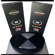 AB AC SILANG PECI AL BALAD SUPER ORIGINAL AC CROSS MOTIF BLACK KOPIAH SONGKOK PREMIUM NO. 3-9 HEIGHT