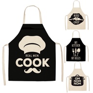 Black and white geometry aprons apron dress black apron chef apron Woman kitchen apron cafe apron fo