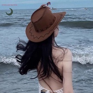 Women Men Cowboy Hat Western Suede Cowgirl Hats Fashion West Fancy Dress Party Headwear Unisex Cap A