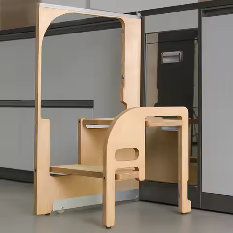 Kitchen Narrow Slot Hidden Folding Ladder Stool Kitchen Booster 2 Step Ladder Left/Right Universal S