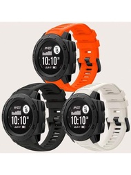 Garmin Instinct手環，柔軟矽膠替換手錶錶帶，與Garmin Instinct 2/ Solar/Tactical兼容