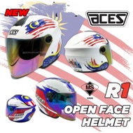 Helmet Merdeka ACES R1 Open Face Helmet With Rainbow Visor