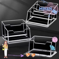 MIHAN 1Pcs Bussiness Card Holder, 1/2/3 Grids  Transparent Business Card Box, Acrylic Plastic School