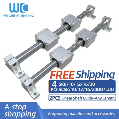 3D Printer Guide Rail Set Length 300-1150mm + Linear Shaft 8/10/12/16/20mm + SK8 SC8/10/12/16/20UU/L