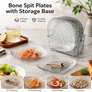 Garbage Bone Plate Glacier Pattern 9Pcs/Set Bone Plate 9Pack Fruit Dish Stackable Desktop Tray