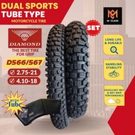 SET R18/R21 D566/567 DUAL SPORTS TIRE FOR XR 200, CFR150L; XTZ125, WR155; DIAMOND 4.10-18;2.75-21