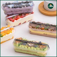 50Pcs Clear Rectangle Dessert Container 280ml Rectangle Cake Container Loaf Deli Container Fruit