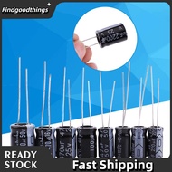 Findgoodthings 125pcs Electrolytic Capacitor Assortment Kit 25 Values 1uF-2200uF 16V-50V Low Voltage