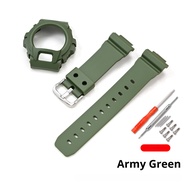 Strap + Case for Casio G-SHOCK DW-6900 DW-6600 DW-6930 DW-3230 Replacement TPU Resin Protective Shel