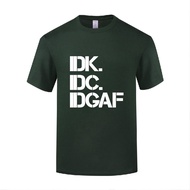 Funny IDK IDC IDGAF Cotton T Shirt Retro Men O-Neck Summer Short Sleeve Tshirts