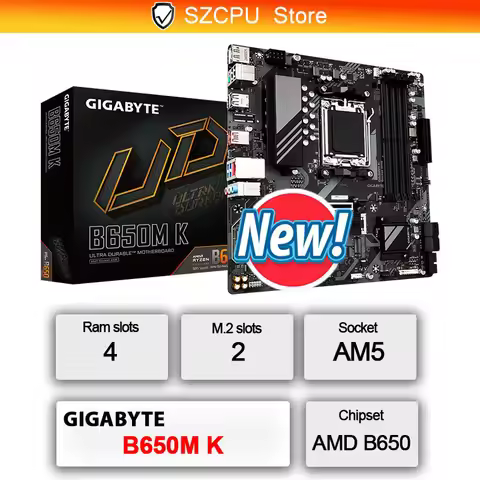 GIGABYTE B650M K Micro ATX AMD B650 AMD Socket AM5 New Motherboard