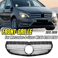 For Mercedes-Benz B-Class W246 B200 B160 2012-2019 Glossy Black GTR Diamond Style Front Bumper Grill