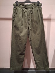 Loewe military green cotton wide leg pants