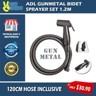 ADL Gun Metal Grey Bidet Spray Set with 1.2M Hose Toilet Bathroom Spray