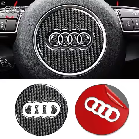 Car Steering Wheel Ring Trim Carbon Fiber Sticker Decal Cover Decoration For Audi A4 B8 B9 A3 S3 A4L