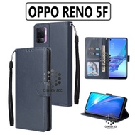 Case HP OPPO RENO 5F FLIP WALLET LEATHER WALLET LEATHER SOFTCASE PREMIUM FLIP COVER Saung Open TUTUP FLIP CASE OPPO RENO 5F