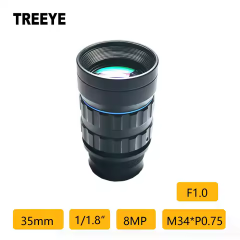 HD 4K 8MP 35mm Lens F1.0 Starlight Nightvision Lens M34*P0.75 1/1.8" Telephoto Objective Lens Target