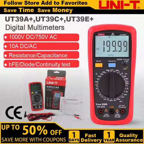 UNI-T UT39A+ UT39C+ UT39E+ Plus Multimeter Digital Ammeter Voltmeter AC/DC Current Professional Elec