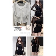 < zanna > Ready Stock 816 (J) B4 Elastic White Super Beautiful💖Good See Blow upTranslucent Gauze 2-P